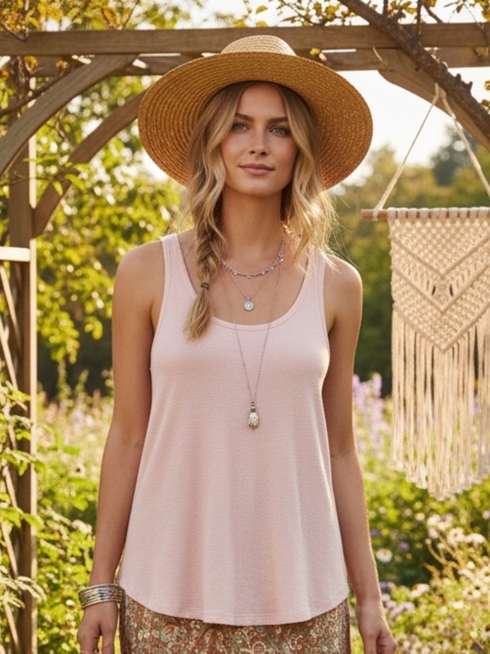 Free People Soft Tank Top Size XS Petite Pink Cream